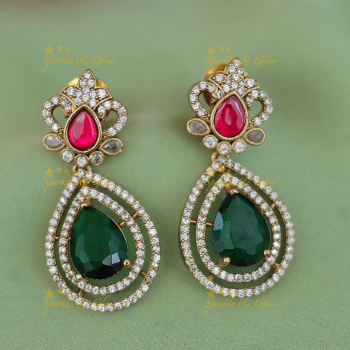 Dual Tone Elephant Hasli Necklace with Elegant Earrings
