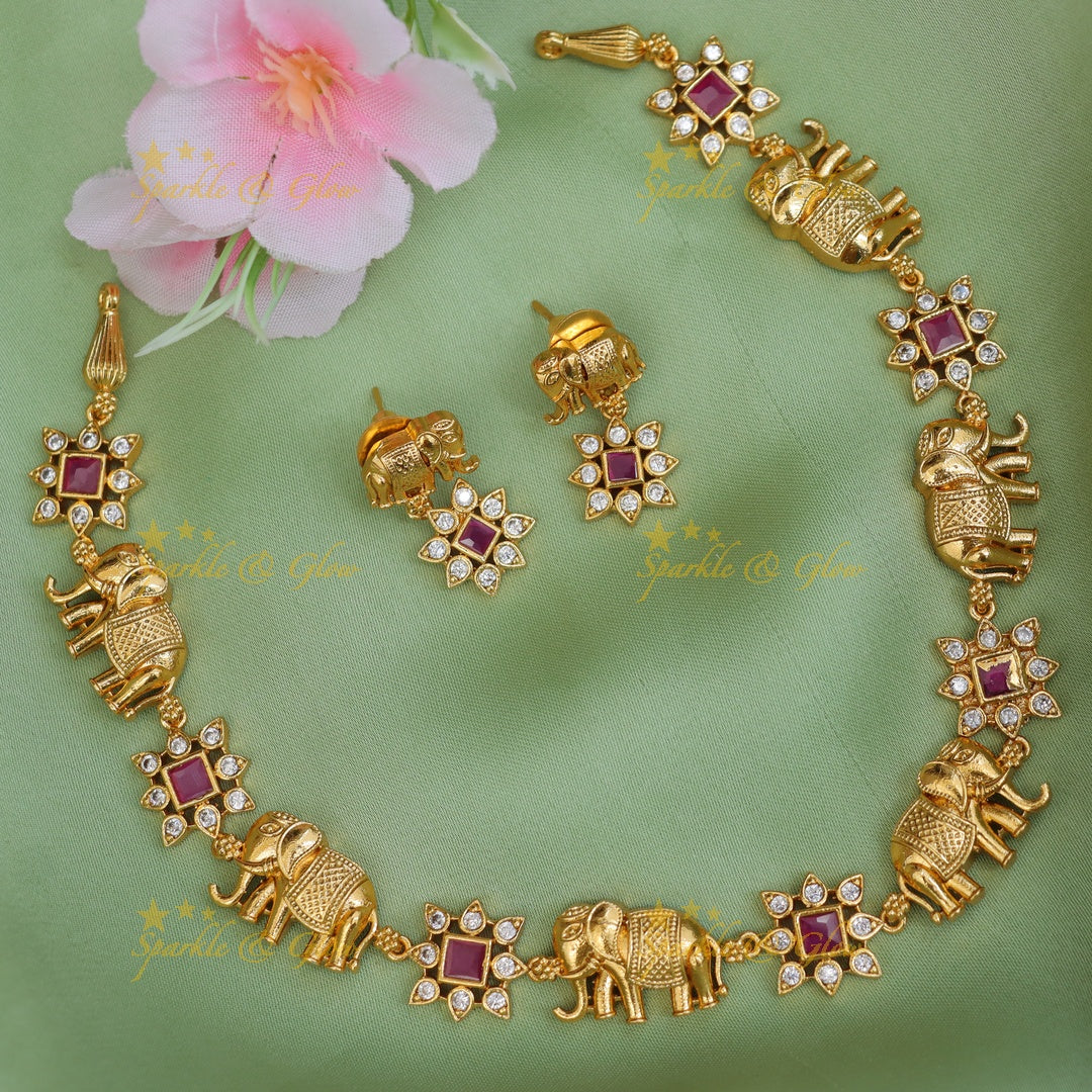 Elegant Elephant Necklace - Premium Imitation Jewellery