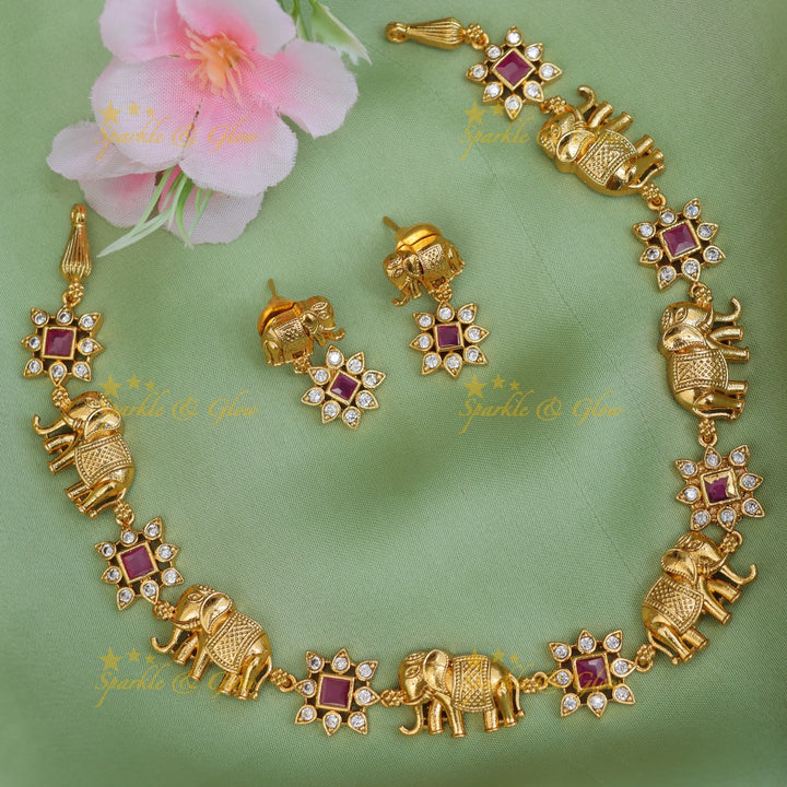 Elegant Elephant Necklace - Premium Imitation Jewellery