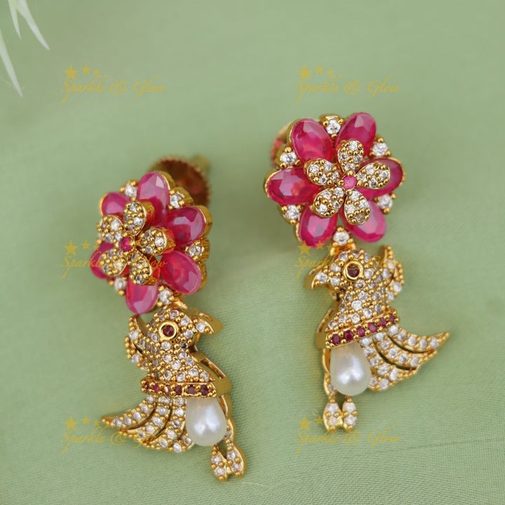 Exquisite Bird & Floral Diamond Necklace - Premium Jewelry