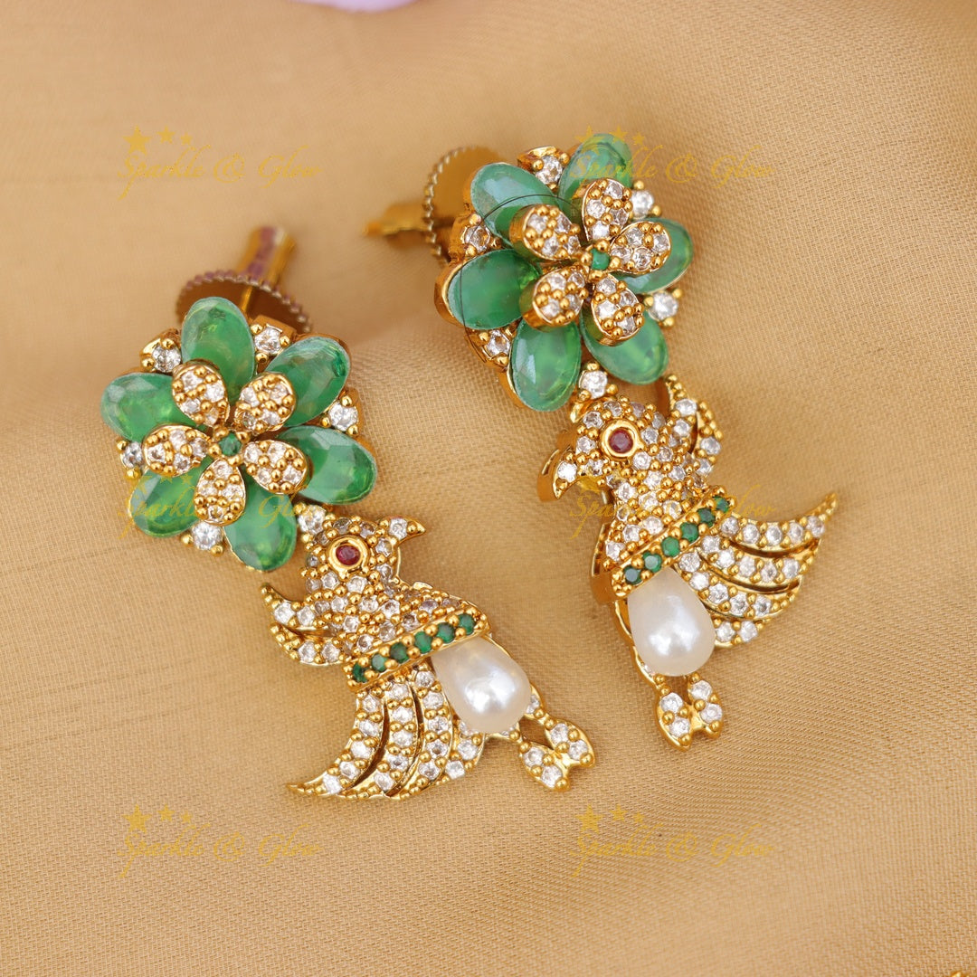 Exquisite Bird & Floral Diamond Necklace - Premium Jewelry