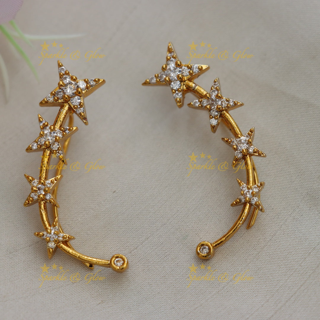 Gold Star Earcuffs – Festive Elegance Redefined