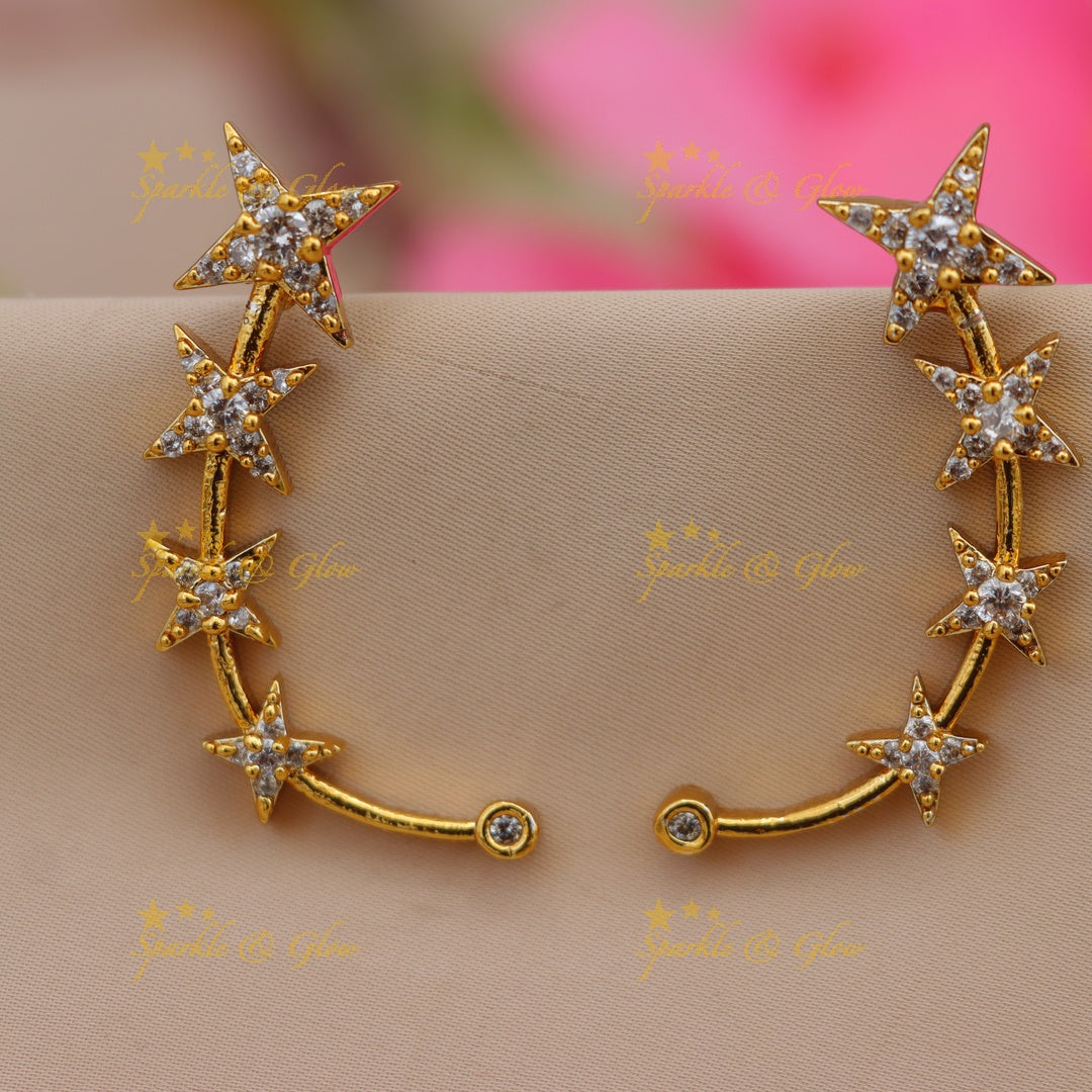 Gold Star Earcuffs – Festive Elegance Redefined