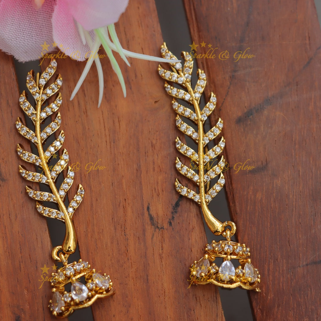 Elegant Gold Leaf Jhumka Earcuff – New Arrival
