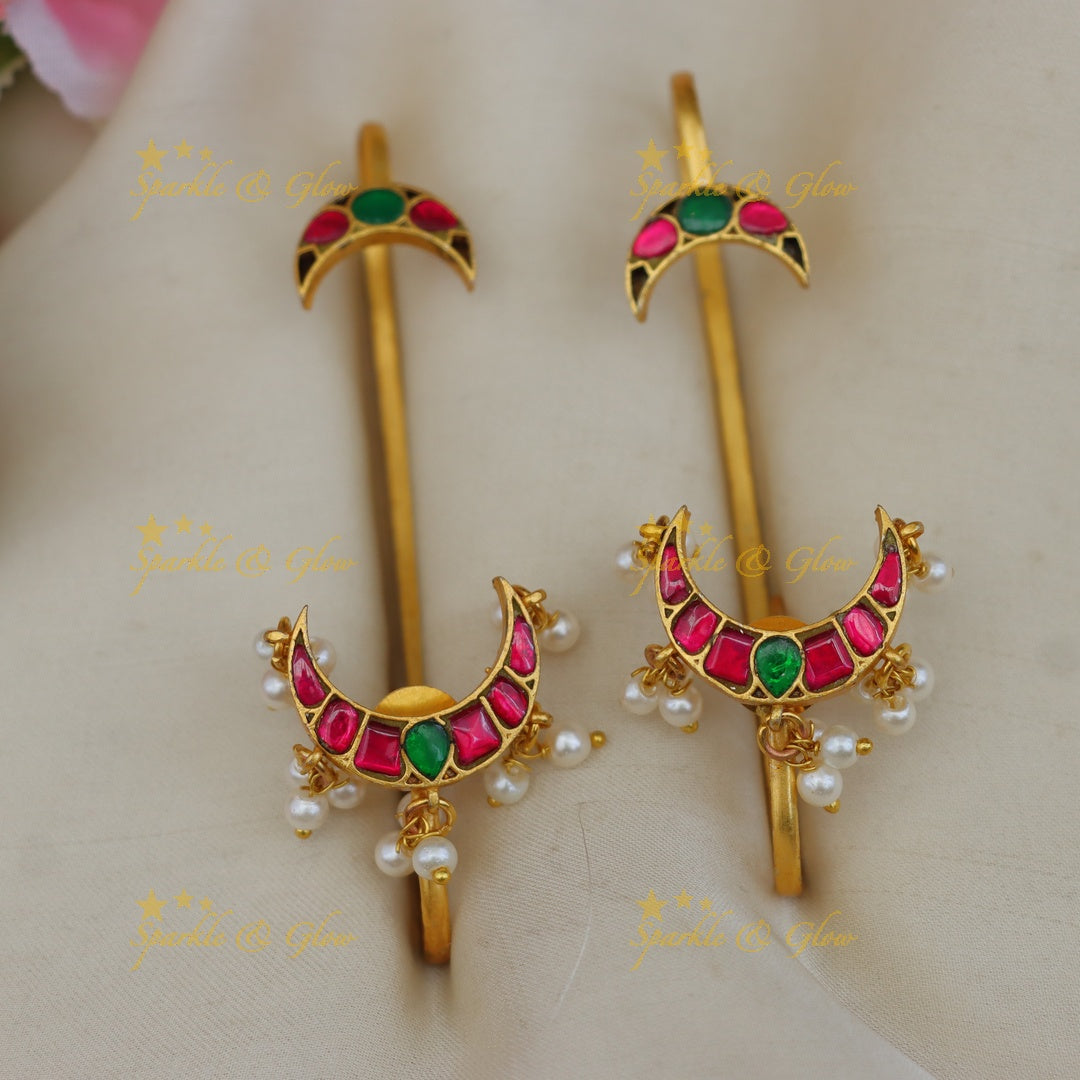 Exquisite Jadau Crescent Earcuff - Celebrate Elegance