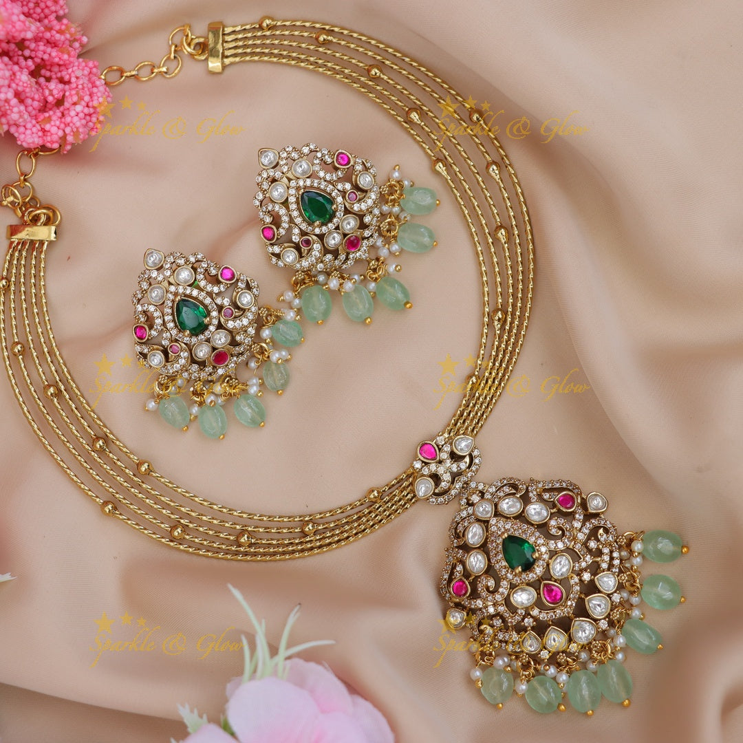 Elegance Redefined: Victorian Necklace & Earrings Set