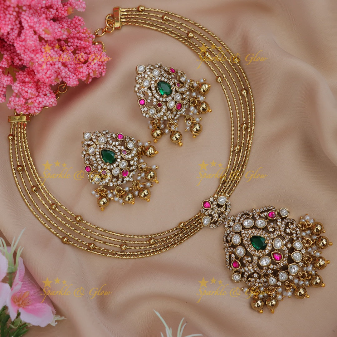 Elegance Redefined: Victorian Necklace & Earrings Set