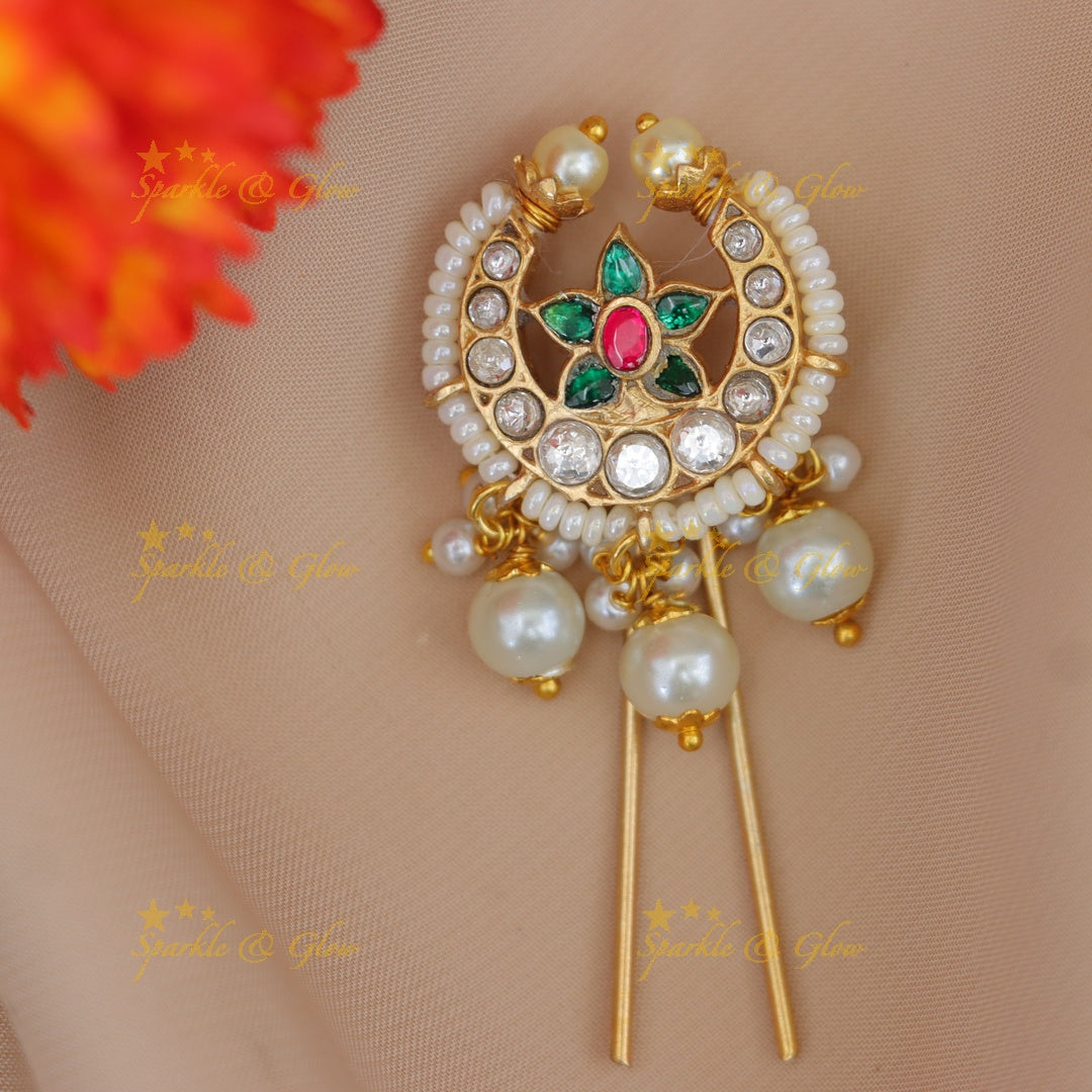Elegant Gold Floral Hairpin for Wedding Celebrations