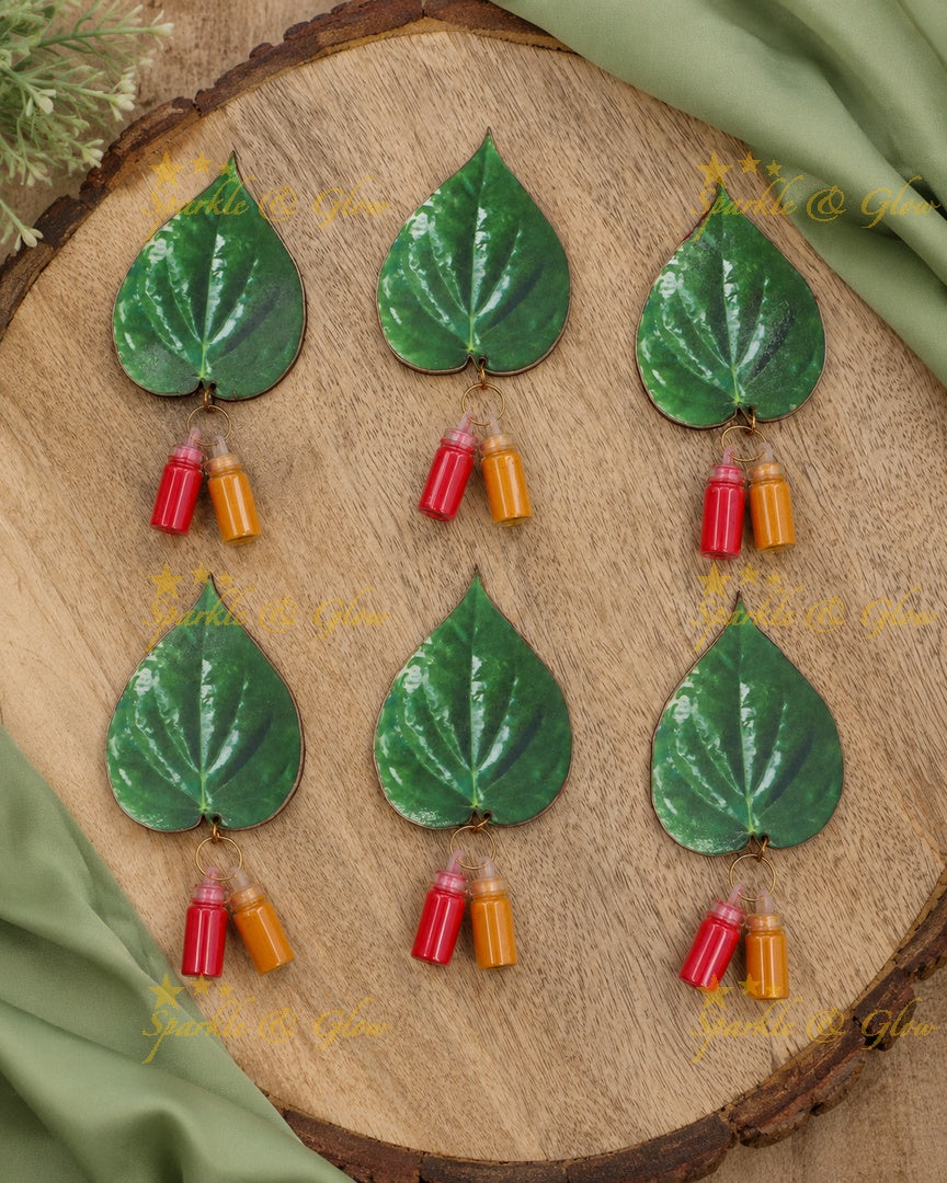 Kumkum & Haldi Betel Leaf Set - Vibrant Festive Charm