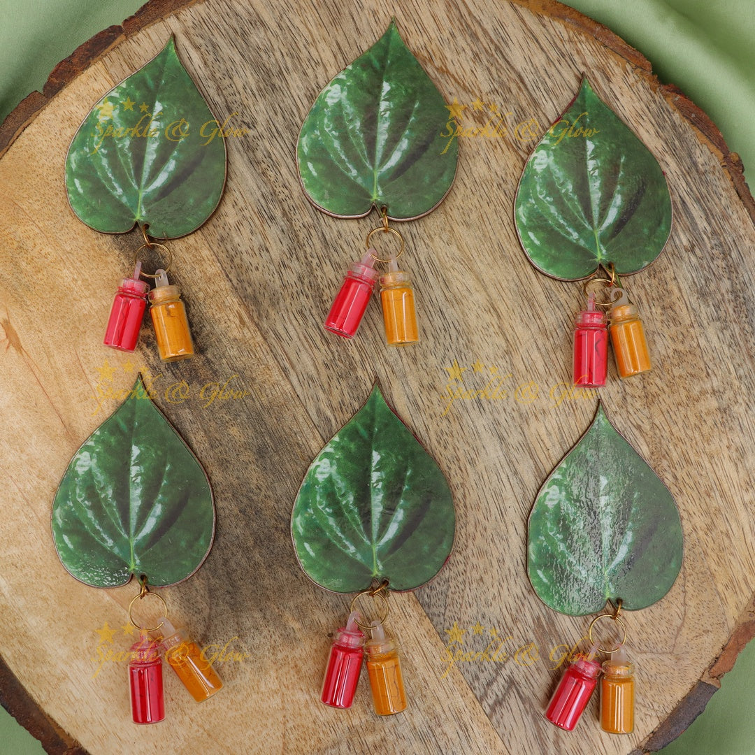 Kumkum & Haldi Betel Leaf Set - Vibrant Festive Charm