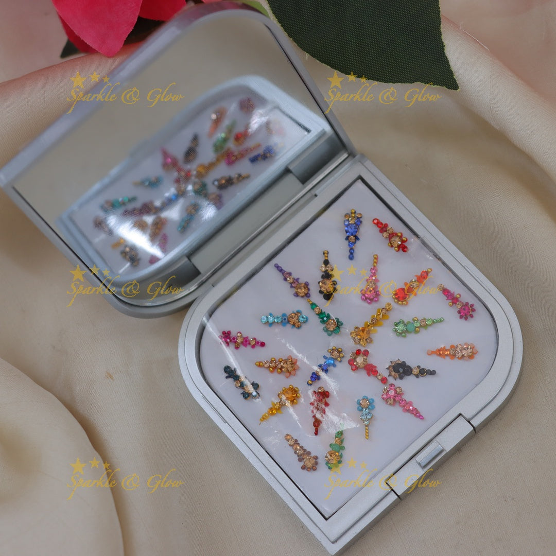 Exquisite Multi-Colored Bindi Box for Bridal Beauty