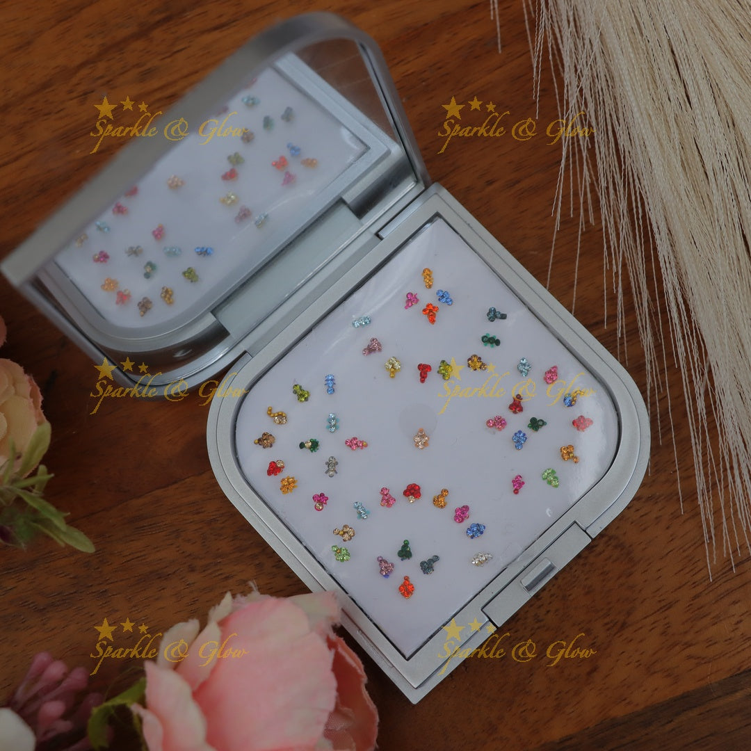 Vibrant Multi-Color Stone Bindi Set for Festive Occasions
