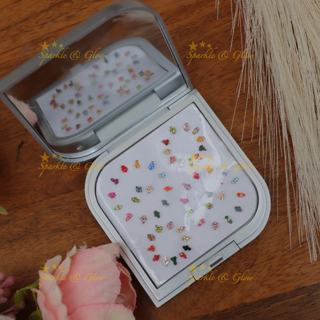 Vibrant Multi-Color Stone Bindi Set - Perfect for Festivities
