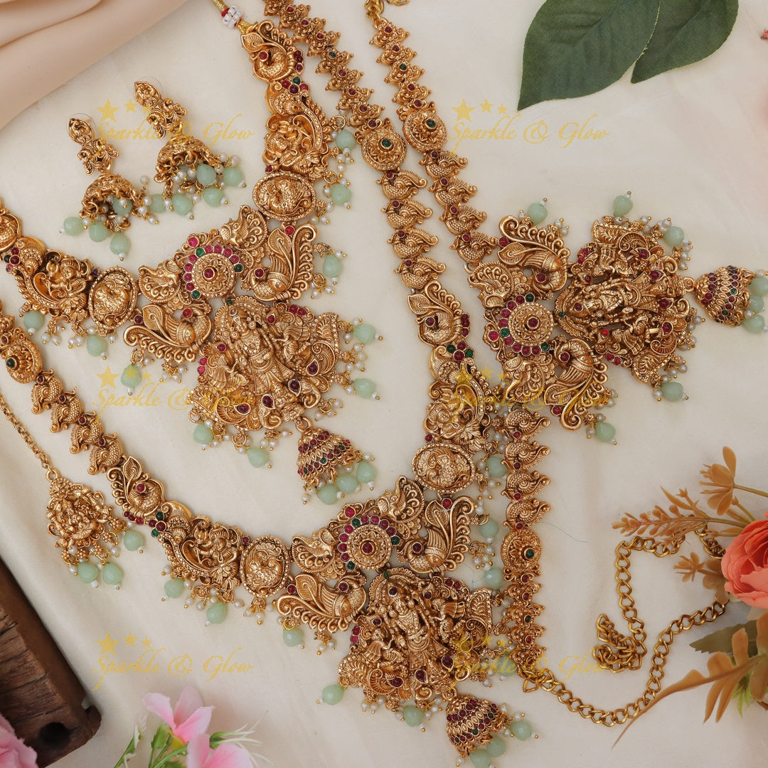 Exquisite Balaji Bridal Temple Set - Finest Imitation Jewelry