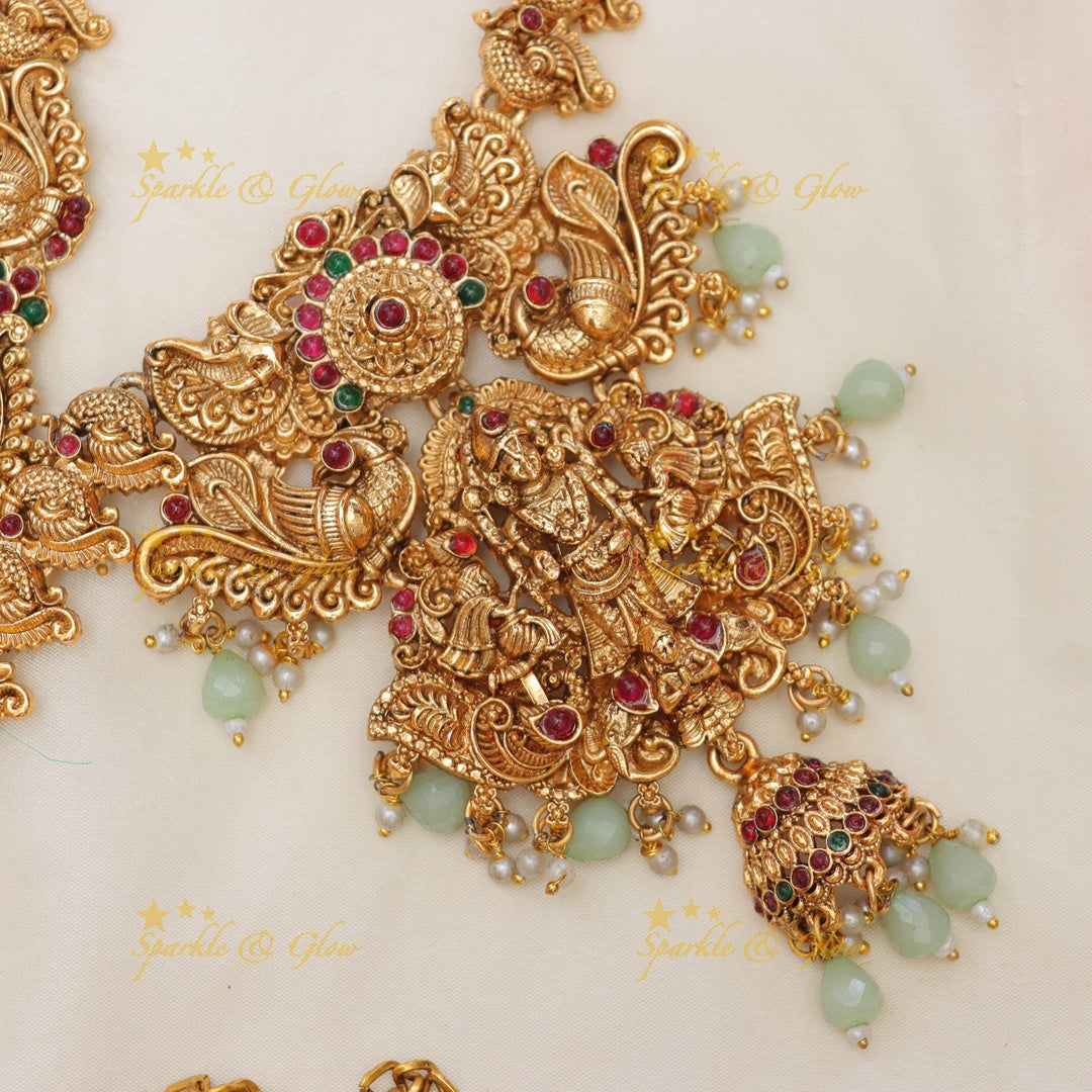 Exquisite Balaji Bridal Temple Set - Finest Imitation Jewelry