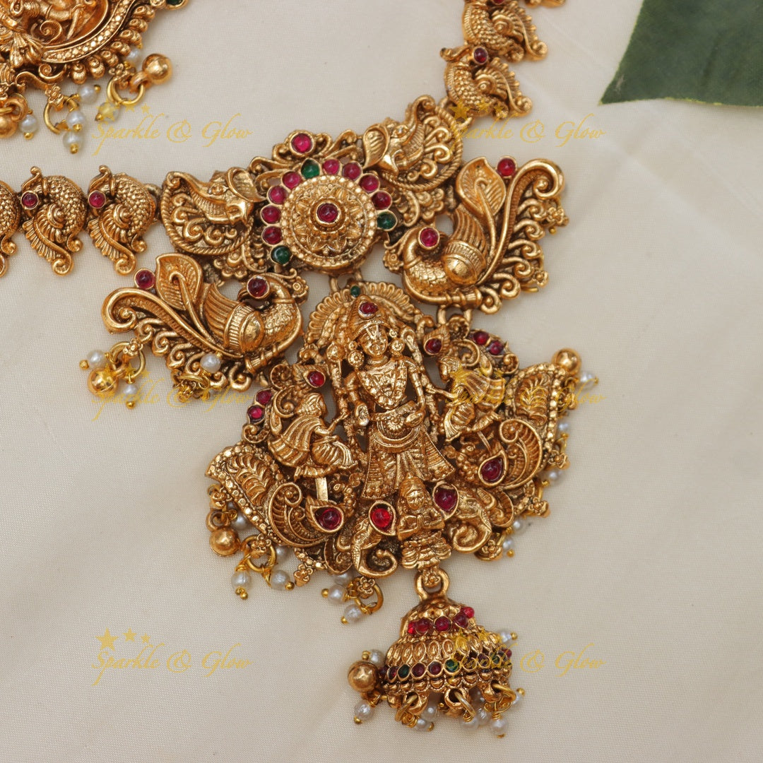 Exquisite Balaji Bridal Temple Set - Finest Imitation Jewelry