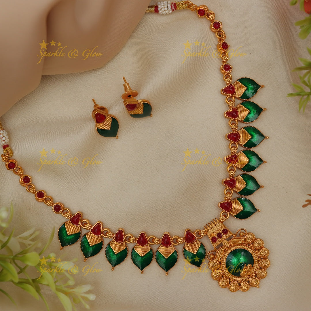 Kerala Palaka Short Necklace | Traditional Elegance