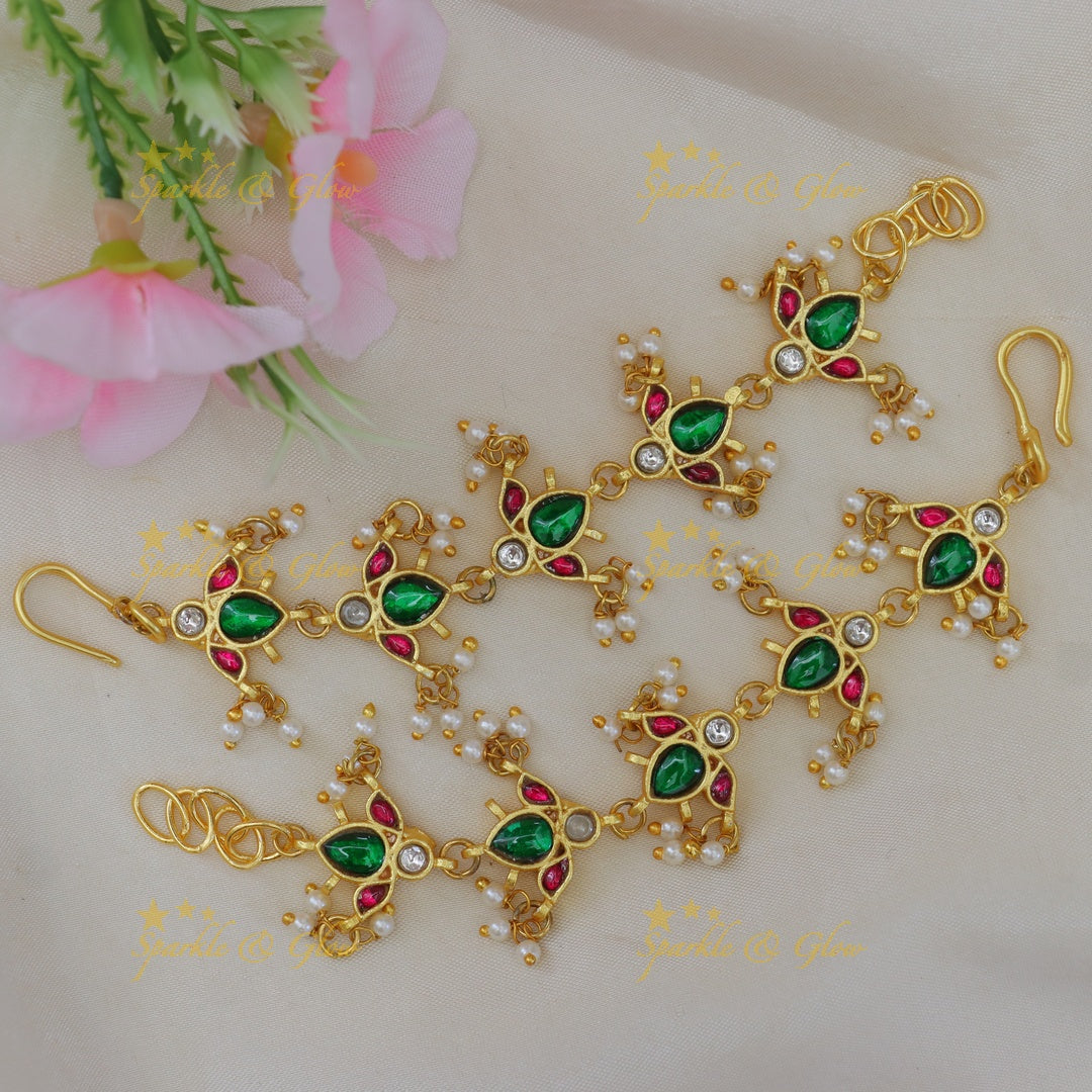 Exquisite Jadau Kundan Earchain for Weddings