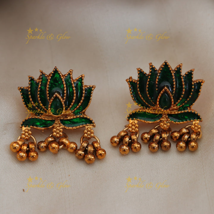 Lotus Floral Gold Necklace for Festive Elegance