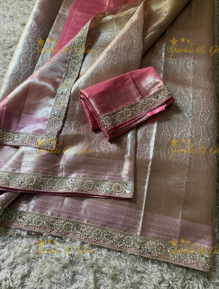 Elegant Pink Kanjivaram Silk Saree for Festive Occasions