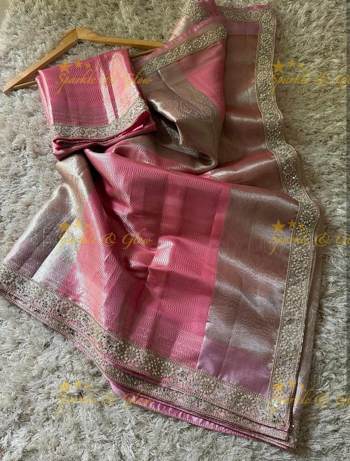 Elegant Pink Kanjivaram Silk Saree for Festive Occasions