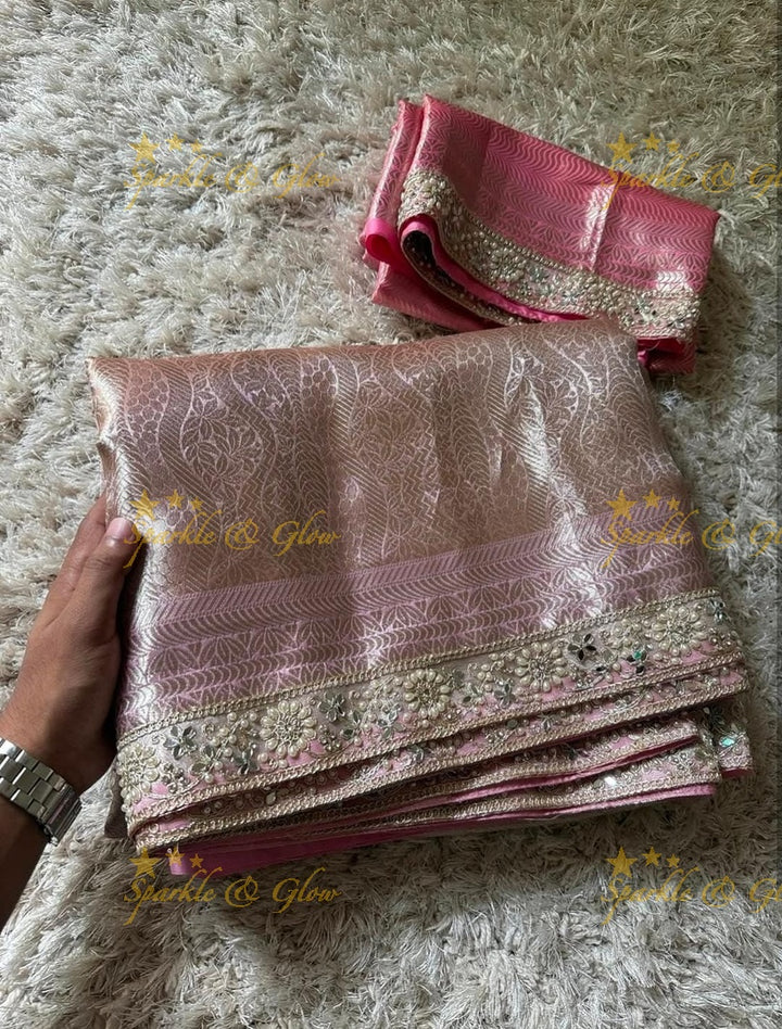 Elegant Pink Kanjivaram Silk Saree for Festive Occasions