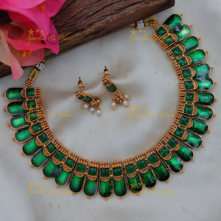 Kerala Palaka Necklace Set - Traditional Elegance