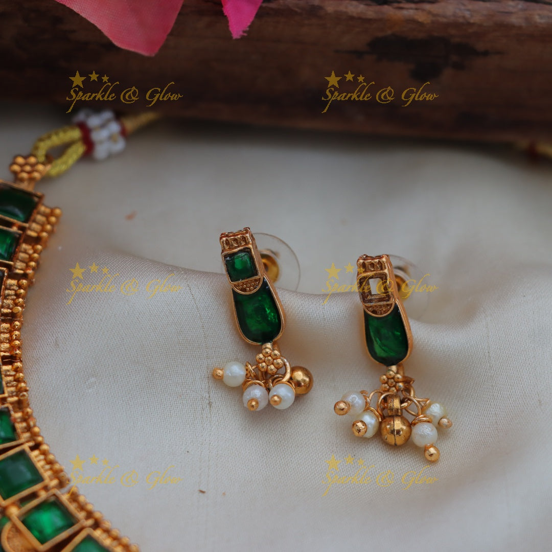 Kerala Palaka Necklace Set - Traditional Elegance