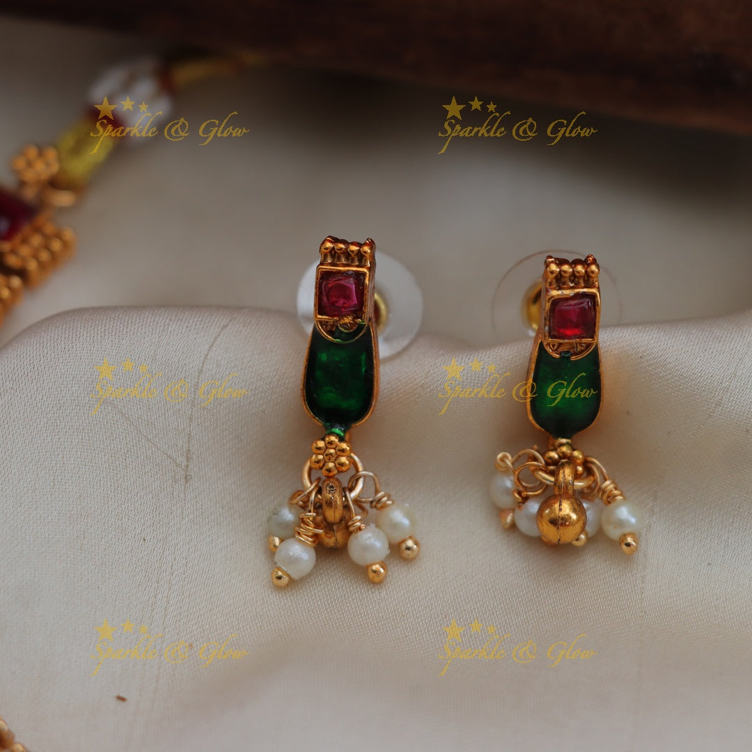 Kerala Palaka Necklace Set - Traditional Elegance
