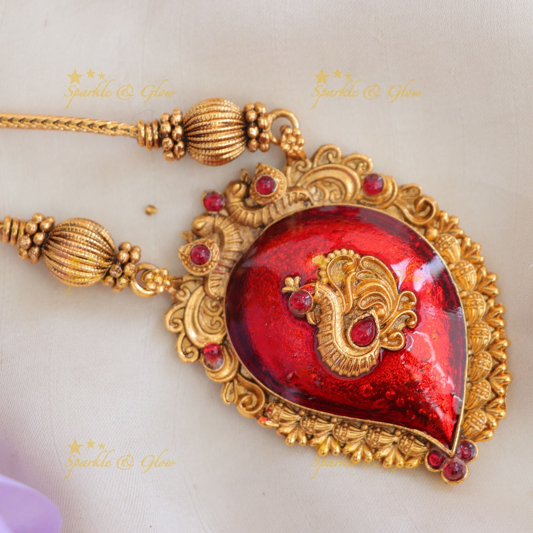 Kerala Mango Peacock Pendant Necklace | Luxurious Design