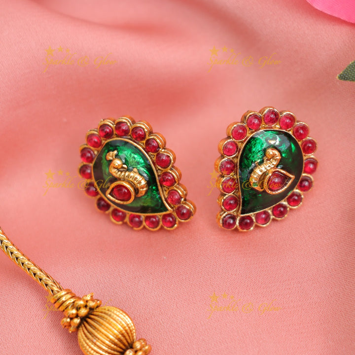 Kerala Mango Peacock Pendant Necklace | Luxurious Design