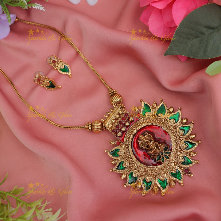 Kerala Ganesha Mango Pendant Necklace | Exquisite Design