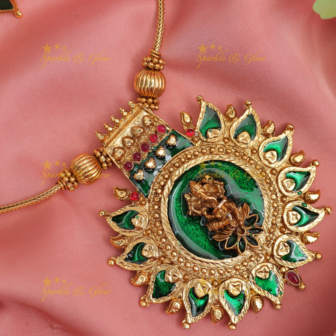 Kerala Ganesha Mango Pendant Necklace | Exquisite Design