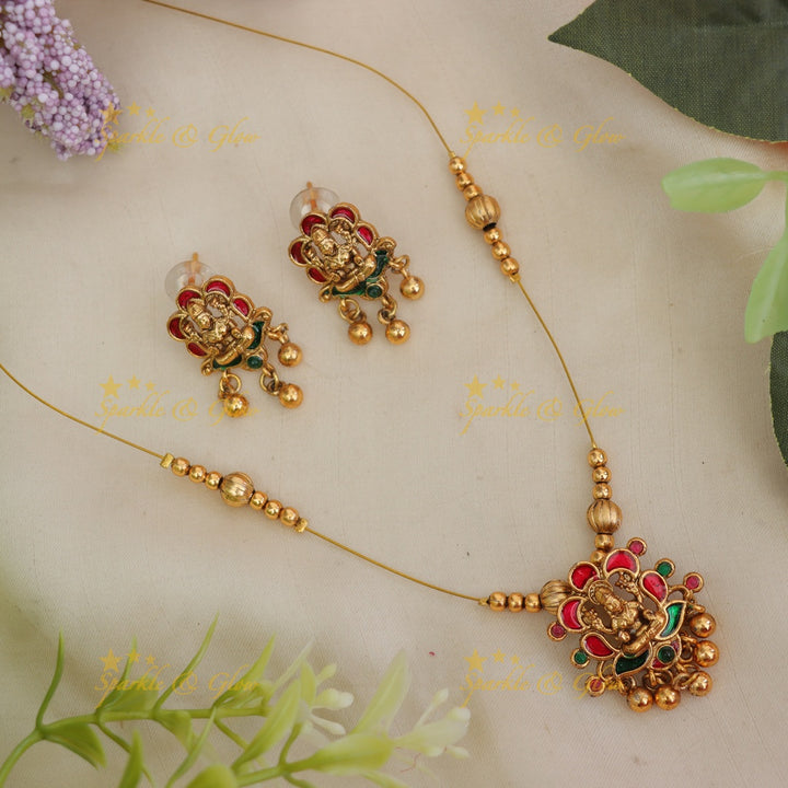 Exquisite Lakshmi Temple Necklace for Festive Elegance