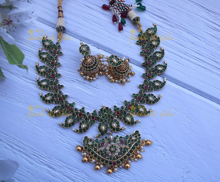 Gold alike real kemp mango necklace - Green Gold Beads - Sparkle and Glow