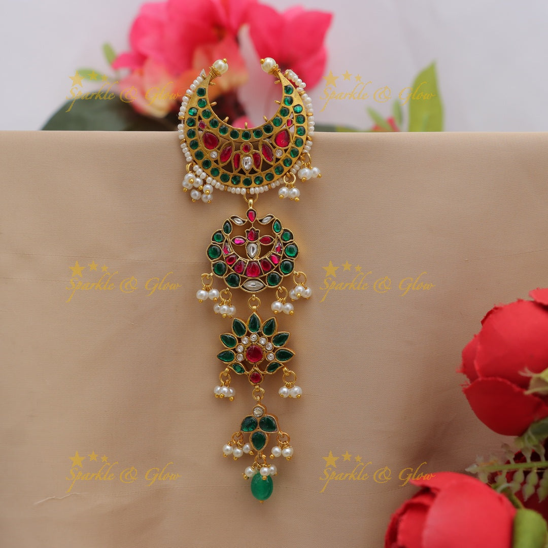 Exquisite Jadau Kundan Hair Accessory - Festive Elegance