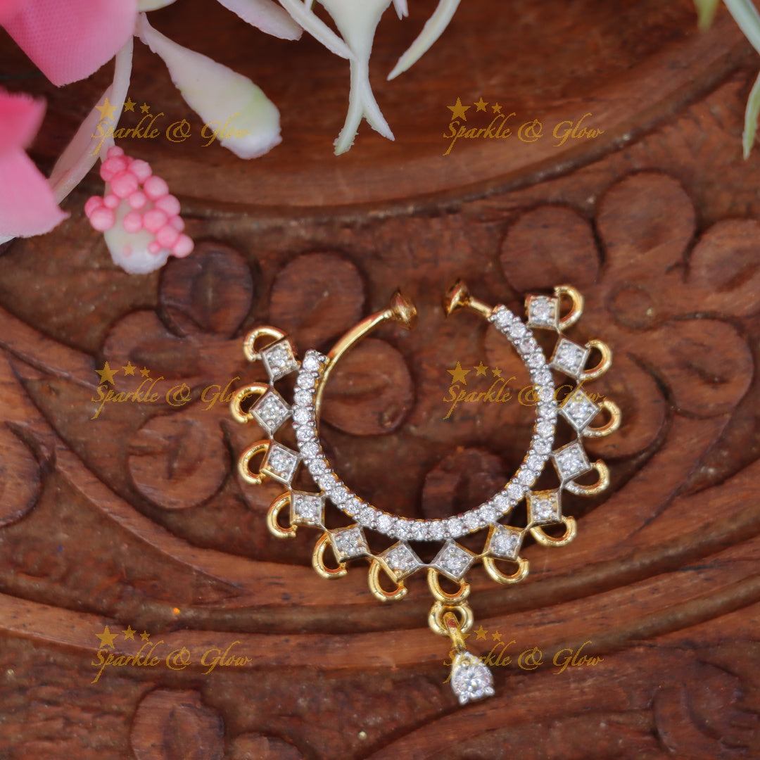 Exquisite Diamond Curve Nose Ring - Perfect Elegance