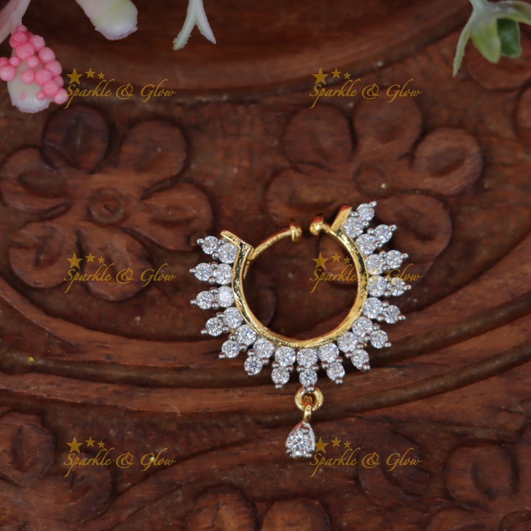 Sparkling Gold Nose Ring for Honored Ceremonies