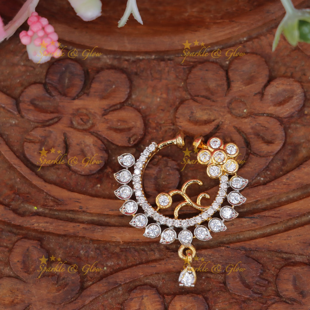 Exquisite Gold Floral Nosering for Festive Elegance