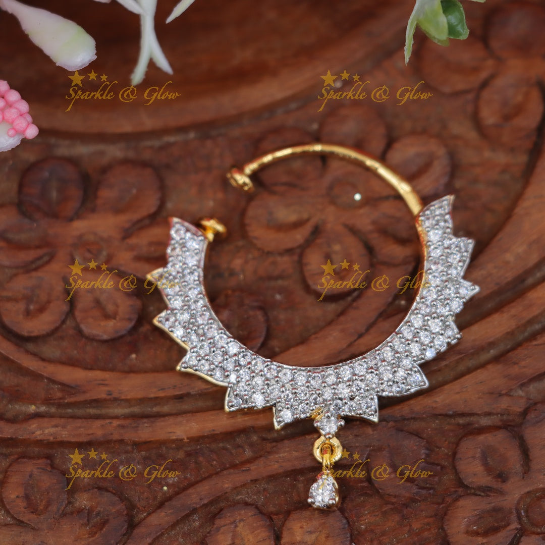Dazzling Indian Gold Nose Ring for Festive Occasions