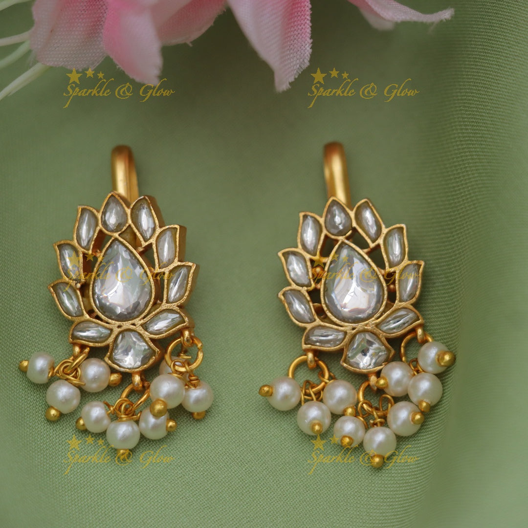Floral Jadau Fusion Victorian Bugadi Earrings