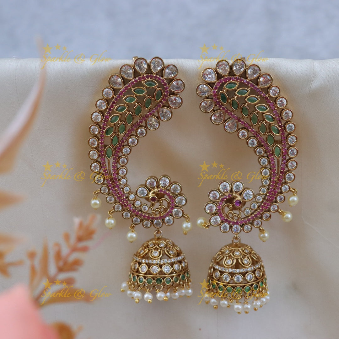 Exquisite Peacock Earcuff Earrings | Sparkle & Glow