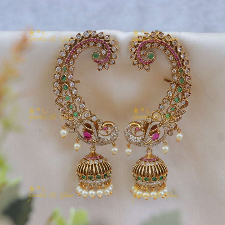 Exquisite Peacock Floral Kemp Earrings for Weddings