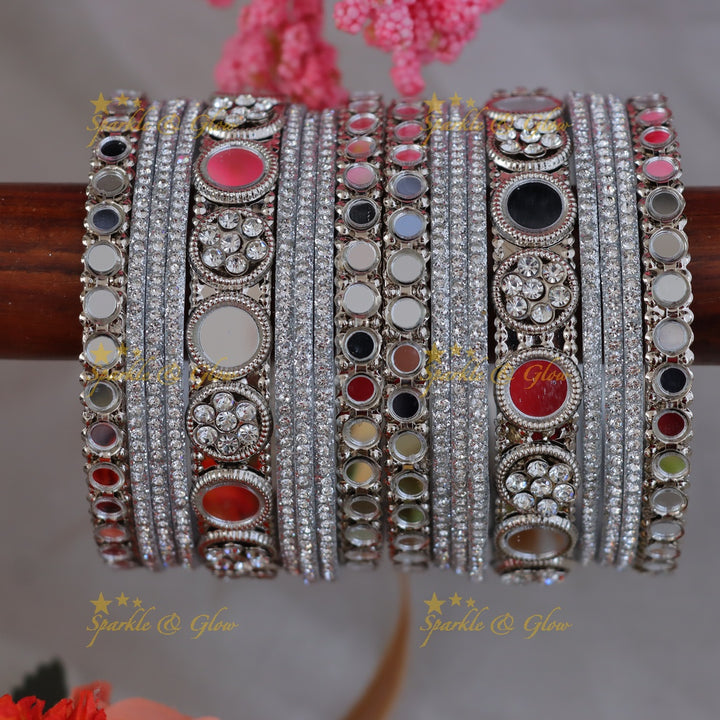 Dazzling Mirror & Stone Bridal Bangles - New Arrival