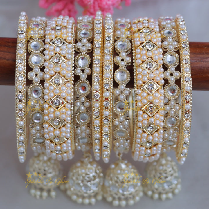 Exquisite Gold Metal Bangles - Wedding & Festive Glam