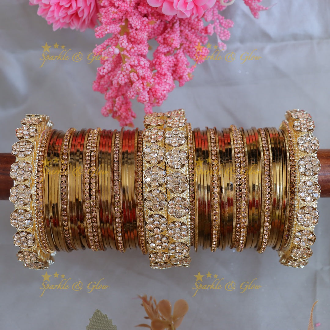 Exquisite Floral Metal Bangles for Festive Occasions