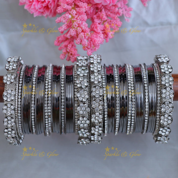 Exquisite Floral Metal Bangles for Festive Occasions