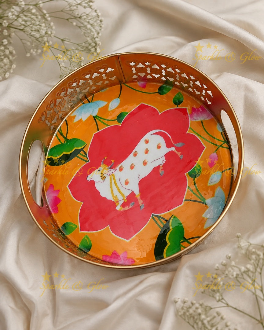 Elegant Kalamkari Gift Tray for Festive Returns