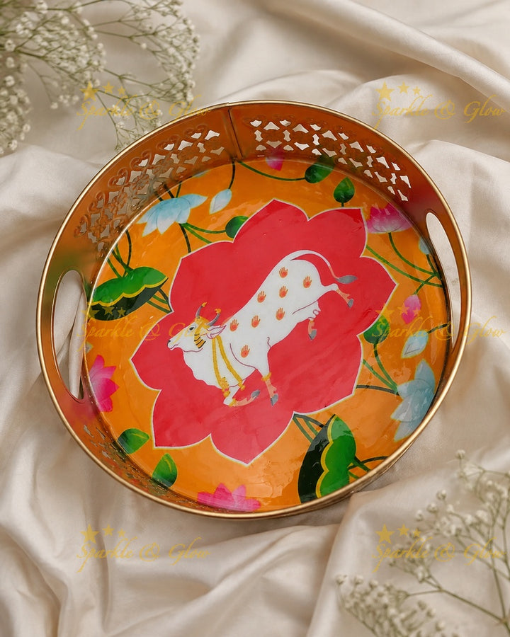 Elegant Kalamkari Gift Tray for Festive Returns