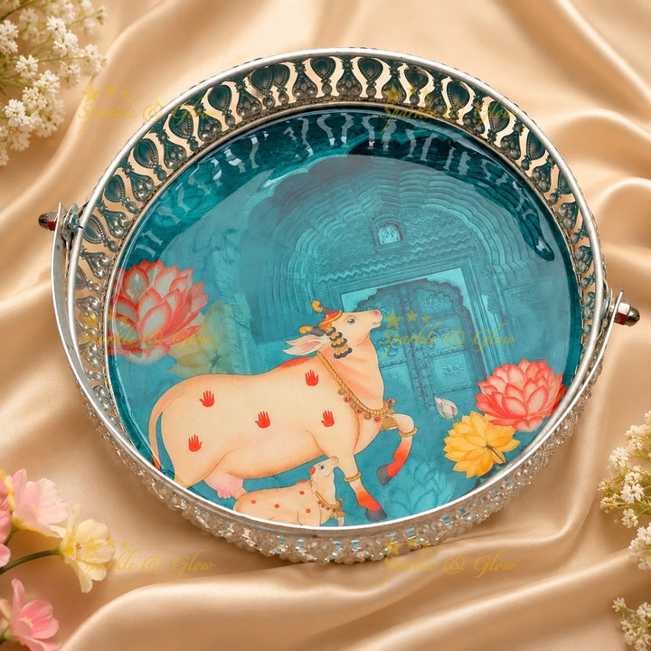 Exquisite Kalamkari Decorative Basket - Ideal Gift Choice